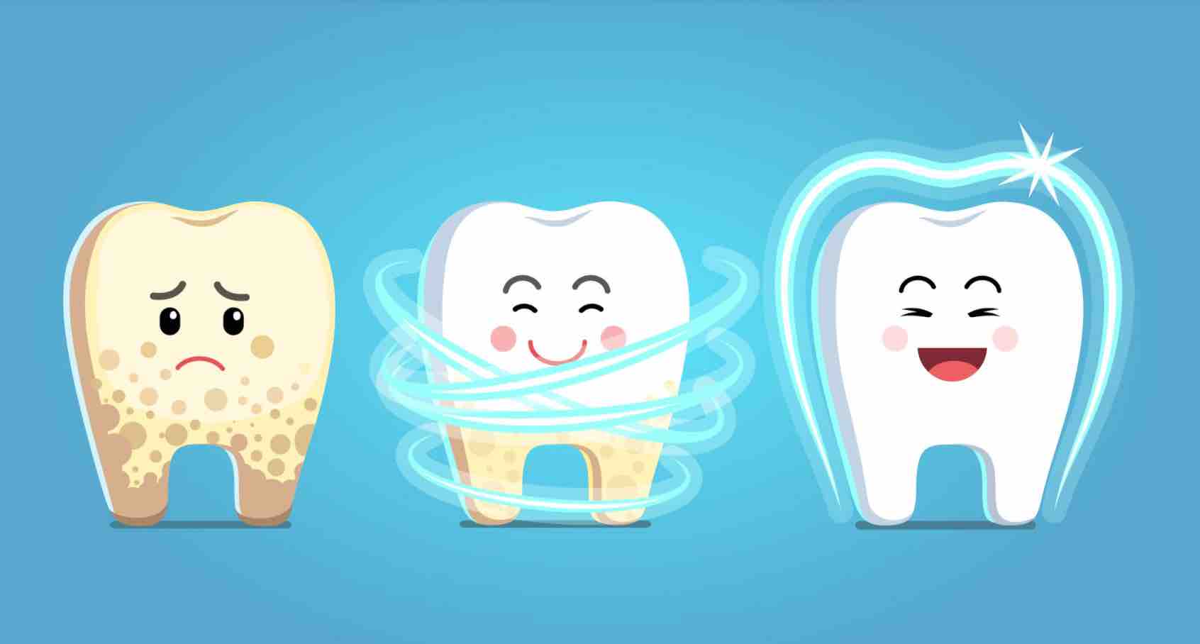 Dientes con raspado dental